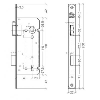 LITTO SERRURE A1353 2NG50 50MM 110MM