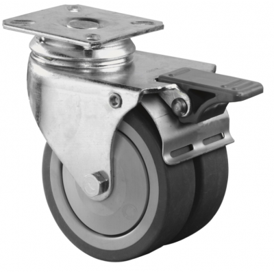 ZWENKWIEL DUBBEL+PLAAT+REM 75MM 80KG