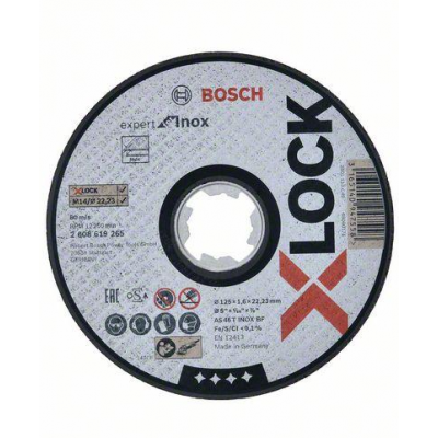 BOSCH SNIJSCHIJF X-LOCK EXPERT INOX 125