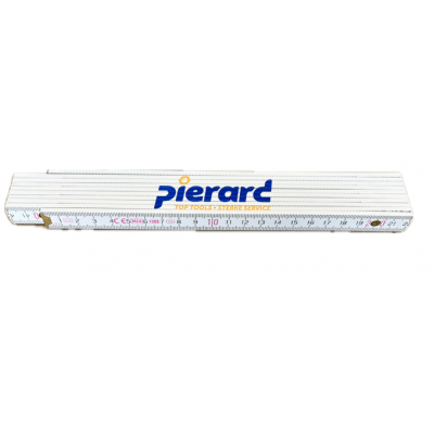 VOUWMETER HOUT 2M MET LOGO PIERARD