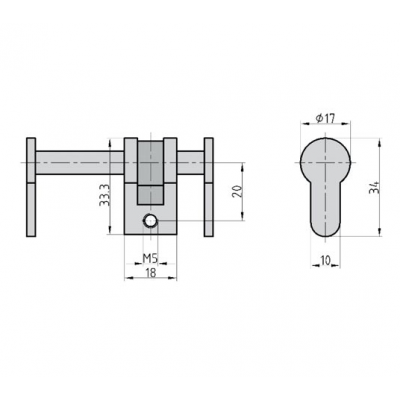 Cylindre borgne polyvalent BZU 100 50-84MM