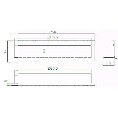 ENTREE DE LETTRE 290X75 AISI 316 SS