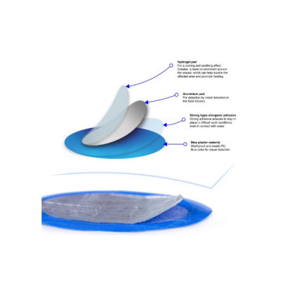 DETECTAPLAST Pansement bleu Hydrogel 43X68MM 10PCS
