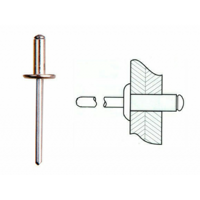 KLINKNAGEL ALU/STAAL 4.8X16MM C16