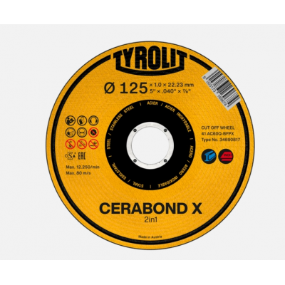 TYROLIT DISQUE A COUPER CERABOND 125X1MM PREM***