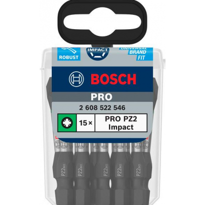 BOSCH BITS PRO PZ2 IMPACT 55MM 15ST.