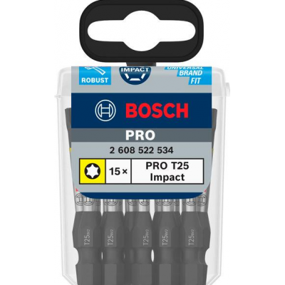 BOSCH BITS PRO T25 IMPACT 55MM 15ST.