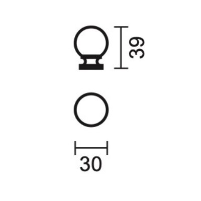 HDD TIRANT DE MEUBLE BOULE 725 . 30MM INOX LOOK