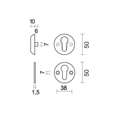 HDD VEILIGHEIDSSLEUTELPLAAT ROND 10MM