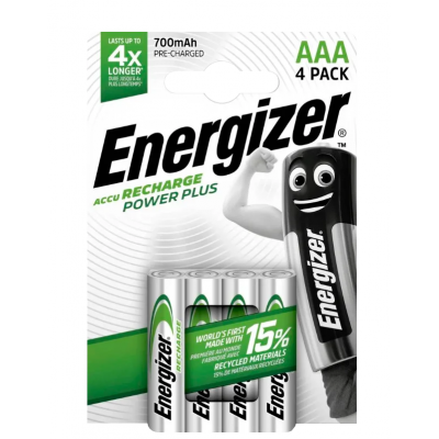 ENERGIZER BATTERIJ 4ST. OPLAADBAAR AAA