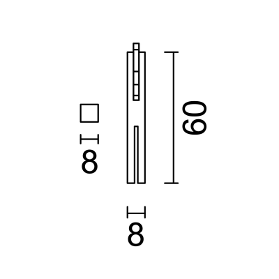 HDD TIGE VOOR VOORDEUR 8MM x 60MM