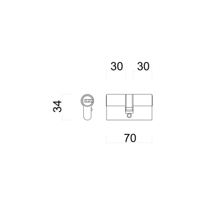 HDD CYLINDRE AGB DE SECURITE 5000PS 70MM NOIR SKG**
