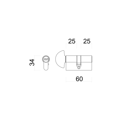 HDD CYLINDRE AGB DE SECURITE BOUTON 5000PS 60MM NOIR SKG**