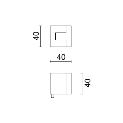 HDD ARRET DE PORTE CARRE LAITON MAT