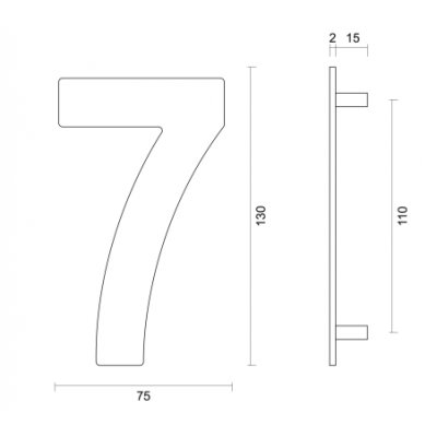 HDD HUISNUMMER PLAT 7 ZWART