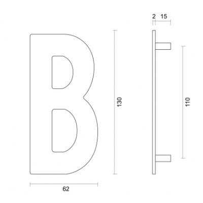 HDD HUISLETTER PLAT B ZWART