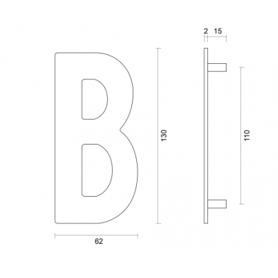 HDD HUISLETTER PLAT B INOX PLUS