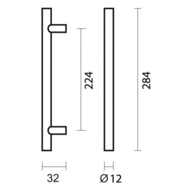 HDD TIRANT DE MEUBLE T 12/224/284 MM NOIR