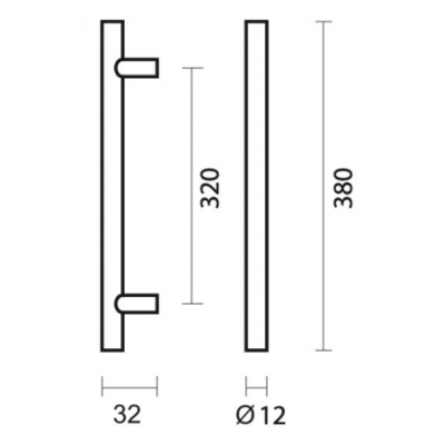 HDD KASTTREKKER T 12/320/380MM INOX PLUS