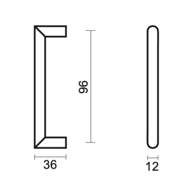 HDD TIRANT DE MEUBLE URG 12/096MM INOX PLUS