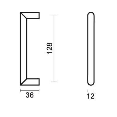 HDD TIRANT DE MEUBLE URG 12/128MM LAITON MAT