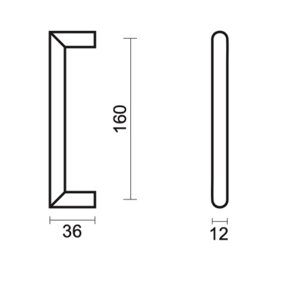HDD TIRANT DE MEUBLE URG 12/160MM LAITON MAT