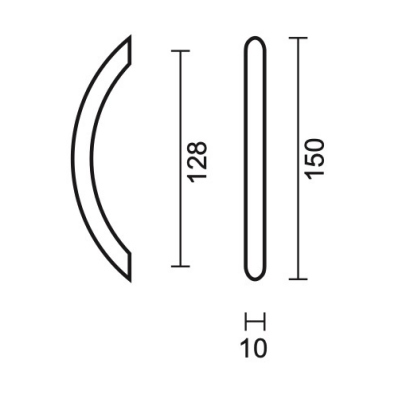 HDD KASTTREKKER BOOGGREEP 10/128MM ZWART