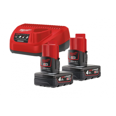 MILWAUKEE M12 NRG-402 BATTERIJSET 2X4AH
