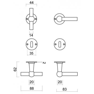 HDD DEURKRUK PRO PETRA NM T+L ROEST ROND