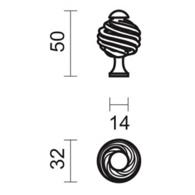 HDD KASTTREKKER SPIRALUS ROND ROEST