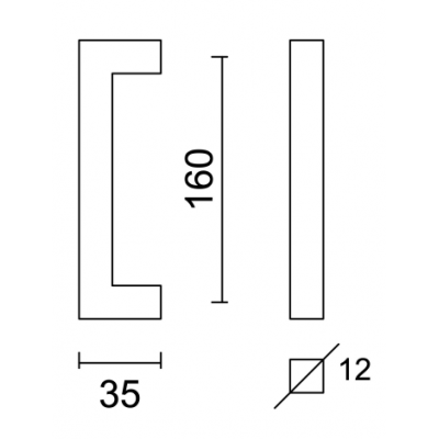 HDD TIRANT DE MEUBLE CUBICA 12/160MM FUME MAT