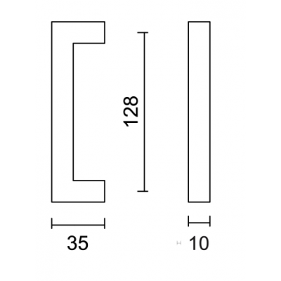 HDD TIRANT DE MEUBLE CUBICA 10/128MM INOX PLUS