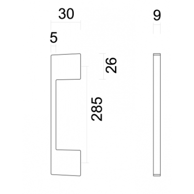 HDD TIRANT DE MEUBLE X-TREME 285MM INOX LOOK