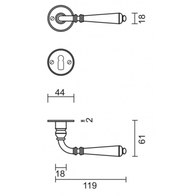 HDD DEURKRUK PRO ELEGEANCE ZWART ROND