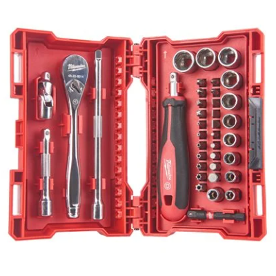 MILWAUKEE RATEL- EN DOPPENSET 1/4 38ST