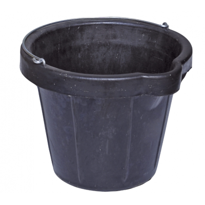 Seau de maçon caoutchouc noir 12L avec bec verseur