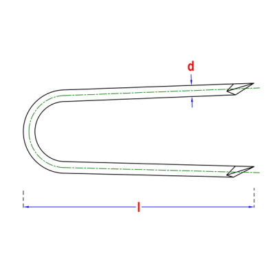 Crampon type U 2,70x25MM 5KG