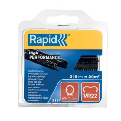 RAPID Agrafes grillage plastifiées noir VR22 215pcs