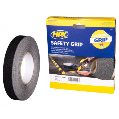 HPX SAFETY GRIP TAPE 25MMX18M. ZWART
