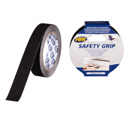 HPX SAFETY GRIP TAPE 25MMX5M. ZWART