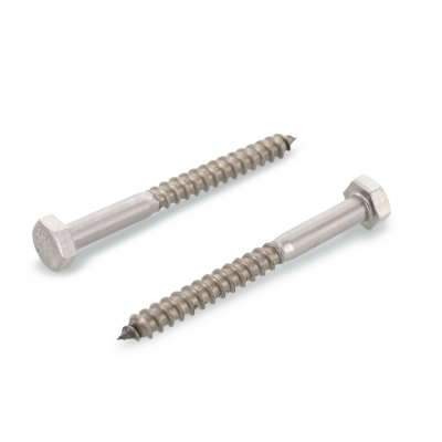 HOUTDRAADBOUT DIN571 INOX A2 5X40