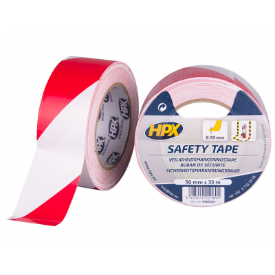 HPX SIGNALISATIETAPE ROOD/WIT 50MMX33M