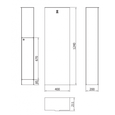 ESAFE BOITE AUX LETTRES FENIX TOP MEDIUM NOIR MATT 9005