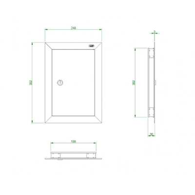 ALBO PORTE DE BOITE AUX LETTRES 529/1 200X300 NOIR 9005