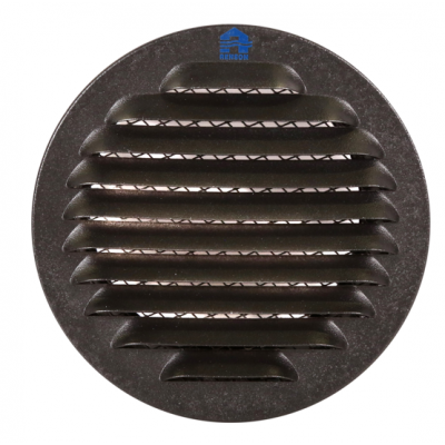 Renson Grille estampee ronde Type 435R (Dia 80) Structure 9005 (Noir)