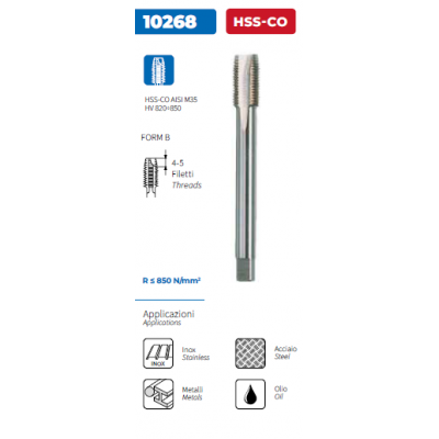 KRINO Taraud machine 10268 HSS-CO 1/2" BSP