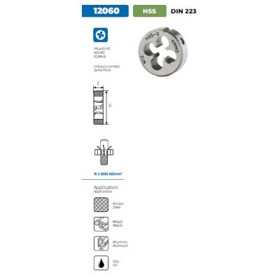 Krino filière ronde 12060 HSS M5x0.8