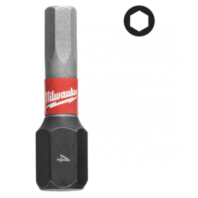 MILWAUKEE SHOCKWAVE BITS HEX4 25MM 3ST