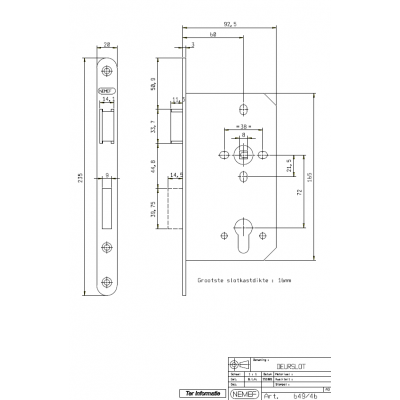 NEMEF SERRURE ANTI-PANIQUE 649/46-60 DR2