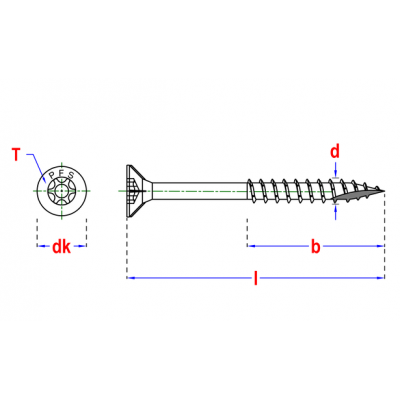 PFS+ Vis à panneaux TF-T20 Ø4,0x50 Zn